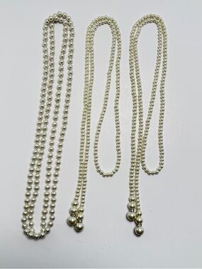 Classic Pearl Bead Necklace - Ivory Faux Pearl Strand